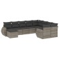 vidaXL 10-tlg. Garten-Sofagarnitur mit Kissen Grau Poly Rattan vidaXL 10-tlg. Garten-Sofagarnitur mit Kissen Grau Poly Rattan