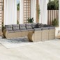 vidaXL 10-tlg. Garten-Sofagarnitur mit Kissen Beige Poly Rattan vidaXL 10-tlg. Garten-Sofagarnitur mit Kissen Beige Poly Rattan