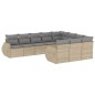 vidaXL 10-tlg. Garten-Sofagarnitur mit Kissen Beige Poly Rattan vidaXL 10-tlg. Garten-Sofagarnitur mit Kissen Beige Poly Rattan