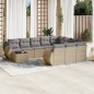 vidaXL 11-tlg. Garten-Sofagarnitur mit Kissen Beige Poly Rattan vidaXL 11-tlg. Garten-Sofagarnitur mit Kissen Beige Poly Rattan