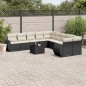 vidaXL 11-tlg. Garten-Sofagarnitur mit Kissen Schwarz Poly Rattan vidaXL 11-tlg. Garten-Sofagarnitur mit Kissen Schwarz Poly Rattan