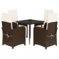 vidaXL 5-tlg. Garten-Essgruppe mit Kissen Braun Poly Rattan vidaXL 5-tlg. Garten-Essgruppe mit Kissen Braun Poly Rattan