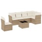 vidaXL 7-tlg. Garten-Sofagarnitur mit Kissen Beige Poly Rattan vidaXL 7-tlg. Garten-Sofagarnitur mit Kissen Beige Poly Rattan