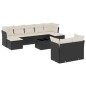 vidaXL 10-tlg. Garten-Sofagarnitur mit Kissen Schwarz Poly Rattan vidaXL 10-tlg. Garten-Sofagarnitur mit Kissen Schwarz Poly Rattan
