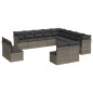 vidaXL 13-tlg. Garten-Sofagarnitur mit Kissen Grau Poly Rattan vidaXL 13-tlg. Garten-Sofagarnitur mit Kissen Grau Poly Rattan
