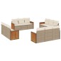vidaXL 12-tlg. Garten-Sofagarnitur mit Kissen Beige Poly Rattan vidaXL 12-tlg. Garten-Sofagarnitur mit Kissen Beige Poly Rattan