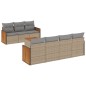 vidaXL 8-tlg. Garten-Sofagarnitur mit Kissen Beige Poly Rattan vidaXL 8-tlg. Garten-Sofagarnitur mit Kissen Beige Poly Rattan