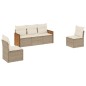 vidaXL 5-tlg. Garten-Sofagarnitur mit Kissen Beige Poly Rattan vidaXL 5-tlg. Garten-Sofagarnitur mit Kissen Beige Poly Rattan