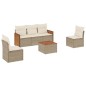 vidaXL 6-tlg. Garten-Sofagarnitur mit Kissen Beige Poly Rattan vidaXL 6-tlg. Garten-Sofagarnitur mit Kissen Beige Poly Rattan