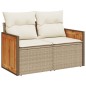 vidaXL 6-tlg. Garten-Sofagarnitur mit Kissen Beige Poly Rattan vidaXL 6-tlg. Garten-Sofagarnitur mit Kissen Beige Poly Rattan