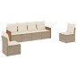 vidaXL 6-tlg. Garten-Sofagarnitur mit Kissen Beige Poly Rattan vidaXL 6-tlg. Garten-Sofagarnitur mit Kissen Beige Poly Rattan