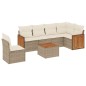 vidaXL 7-tlg. Garten-Sofagarnitur mit Kissen Beige Poly Rattan vidaXL 7-tlg. Garten-Sofagarnitur mit Kissen Beige Poly Rattan