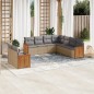 vidaXL 9-tlg. Garten-Sofagarnitur mit Kissen Beige Poly Rattan vidaXL 9-tlg. Garten-Sofagarnitur mit Kissen Beige Poly Rattan