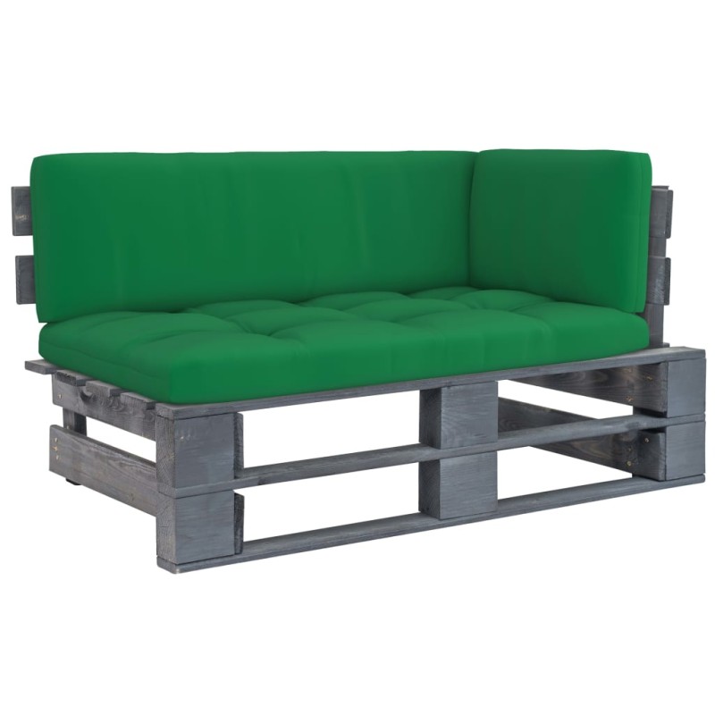 vidaXL Outdoor-Ecksofa Paletten Kiefernholz Imprägniert Grau vidaXL Outdoor-Ecksofa Paletten Kiefernholz Imprägniert Grau