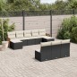 vidaXL 10-tlg. Garten-Sofagarnitur mit Kissen Schwarz Poly Rattan vidaXL 10-tlg. Garten-Sofagarnitur mit Kissen Schwarz Poly Rattan
