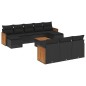 vidaXL 11-tlg. Garten-Sofagarnitur mit Kissen Schwarz Poly Rattan vidaXL 11-tlg. Garten-Sofagarnitur mit Kissen Schwarz Poly Rattan