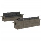 vidaXL 9-tlg. Garten-Sofagarnitur mit Kissen Grau Poly Rattan vidaXL 9-tlg. Garten-Sofagarnitur mit Kissen Grau Poly Rattan