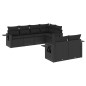 vidaXL 7-tlg. Garten-Sofagarnitur mit Kissen Schwarz Poly Rattan vidaXL 7-tlg. Garten-Sofagarnitur mit Kissen Schwarz Poly Rattan