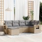 vidaXL 6-tlg. Garten-Sofagarnitur mit Kissen Beige Poly Rattan vidaXL 6-tlg. Garten-Sofagarnitur mit Kissen Beige Poly Rattan