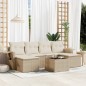 vidaXL 7-tlg. Garten-Sofagarnitur mit Kissen Beige Poly Rattan vidaXL 7-tlg. Garten-Sofagarnitur mit Kissen Beige Poly Rattan