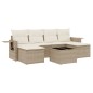 vidaXL 7-tlg. Garten-Sofagarnitur mit Kissen Beige Poly Rattan vidaXL 7-tlg. Garten-Sofagarnitur mit Kissen Beige Poly Rattan