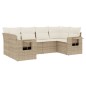 vidaXL 6-tlg. Garten-Sofagarnitur mit Kissen Beige Poly Rattan vidaXL 6-tlg. Garten-Sofagarnitur mit Kissen Beige Poly Rattan