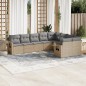 vidaXL 9-tlg. Garten-Sofagarnitur mit Kissen Beige Poly Rattan vidaXL 9-tlg. Garten-Sofagarnitur mit Kissen Beige Poly Rattan