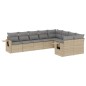 vidaXL 9-tlg. Garten-Sofagarnitur mit Kissen Beige Poly Rattan vidaXL 9-tlg. Garten-Sofagarnitur mit Kissen Beige Poly Rattan