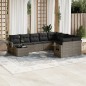 vidaXL 10-tlg. Garten-Sofagarnitur mit Kissen Grau Poly Rattan vidaXL 10-tlg. Garten-Sofagarnitur mit Kissen Grau Poly Rattan