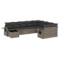 vidaXL 10-tlg. Garten-Sofagarnitur mit Kissen Grau Poly Rattan vidaXL 10-tlg. Garten-Sofagarnitur mit Kissen Grau Poly Rattan