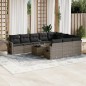 vidaXL 11-tlg. Garten-Sofagarnitur mit Kissen Grau Poly Rattan vidaXL 11-tlg. Garten-Sofagarnitur mit Kissen Grau Poly Rattan
