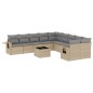 vidaXL 11-tlg. Garten-Sofagarnitur mit Kissen Beige Poly Rattan vidaXL 11-tlg. Garten-Sofagarnitur mit Kissen Beige Poly Rattan