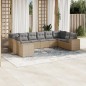 vidaXL 10-tlg. Garten-Sofagarnitur mit Kissen Beige Poly Rattan vidaXL 10-tlg. Garten-Sofagarnitur mit Kissen Beige Poly Rattan