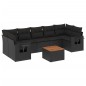 vidaXL 8-tlg. Garten-Sofagarnitur mit Kissen Schwarz Poly Rattan vidaXL 8-tlg. Garten-Sofagarnitur mit Kissen Schwarz Poly Rattan