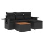 vidaXL 5-tlg. Garten-Sofagarnitur mit Kissen Schwarz Poly Rattan vidaXL 5-tlg. Garten-Sofagarnitur mit Kissen Schwarz Poly Rattan