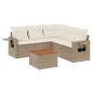 vidaXL 6-tlg. Garten-Sofagarnitur mit Kissen Beige Poly Rattan vidaXL 6-tlg. Garten-Sofagarnitur mit Kissen Beige Poly Rattan