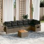 vidaXL 7-tlg. Garten-Sofagarnitur mit Kissen Grau Poly Rattan vidaXL 7-tlg. Garten-Sofagarnitur mit Kissen Grau Poly Rattan