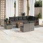 vidaXL 11-tlg. Garten-Sofagarnitur mit Kissen Grau Poly Rattan vidaXL 11-tlg. Garten-Sofagarnitur mit Kissen Grau Poly Rattan