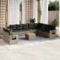 vidaXL 11-tlg. Garten-Sofagarnitur mit Kissen Grau Poly Rattan vidaXL 11-tlg. Garten-Sofagarnitur mit Kissen Grau Poly Rattan