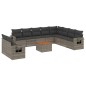 vidaXL 11-tlg. Garten-Sofagarnitur mit Kissen Grau Poly Rattan vidaXL 11-tlg. Garten-Sofagarnitur mit Kissen Grau Poly Rattan