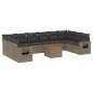 vidaXL 11-tlg. Garten-Sofagarnitur mit Kissen Grau Poly Rattan vidaXL 11-tlg. Garten-Sofagarnitur mit Kissen Grau Poly Rattan