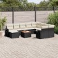 vidaXL 11-tlg. Garten-Sofagarnitur mit Kissen Schwarz Poly Rattan vidaXL 11-tlg. Garten-Sofagarnitur mit Kissen Schwarz Poly Rattan