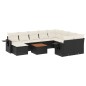 vidaXL 11-tlg. Garten-Sofagarnitur mit Kissen Schwarz Poly Rattan vidaXL 11-tlg. Garten-Sofagarnitur mit Kissen Schwarz Poly Rattan