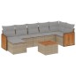 vidaXL 8-tlg. Garten-Sofagarnitur mit Kissen Beige Poly Rattan vidaXL 8-tlg. Garten-Sofagarnitur mit Kissen Beige Poly Rattan