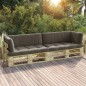 2-Sitzer-Palettensofa mit Kissen Grün Imprägniertes Kiefernholz 2-Sitzer-Palettensofa mit Kissen Grün Imprägniertes Kiefernholz