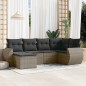 vidaXL 6-tlg. Garten-Sofagarnitur mit Kissen Grau Poly Rattan vidaXL 6-tlg. Garten-Sofagarnitur mit Kissen Grau Poly Rattan