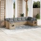 vidaXL 10-tlg. Garten-Sofagarnitur mit Kissen Beige Poly Rattan vidaXL 10-tlg. Garten-Sofagarnitur mit Kissen Beige Poly Rattan