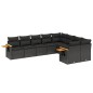 vidaXL 9-tlg. Garten-Sofagarnitur mit Kissen Schwarz Poly Rattan vidaXL 9-tlg. Garten-Sofagarnitur mit Kissen Schwarz Poly Rattan