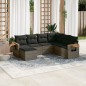 vidaXL 7-tlg. Garten-Sofagarnitur mit Kissen Grau Poly Rattan vidaXL 7-tlg. Garten-Sofagarnitur mit Kissen Grau Poly Rattan