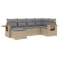 vidaXL 6-tlg. Garten-Sofagarnitur mit Kissen Beige Poly Rattan vidaXL 6-tlg. Garten-Sofagarnitur mit Kissen Beige Poly Rattan